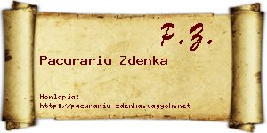 Pacurariu Zdenka névjegykártya